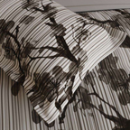 D'Decor Wabi Sabi Luxion Dove Abstract Digitally Printed 5-Piece Double Bedsheet Set | WS02 Luxion Dove