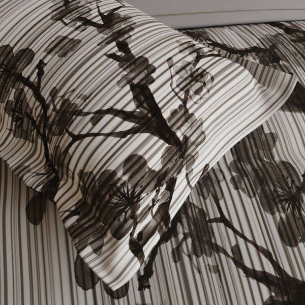 D'Decor Wabi Sabi Luxion Dove Abstract Digitally Printed 5-Piece Double Bedsheet Set | WS02 Luxion Dove