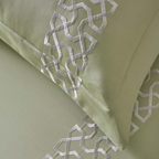 D'Decor Imperial II Stella Celadon Green Elegant Embroidered 5-Piece Double Bedsheet Set | IP05 Celadon Green