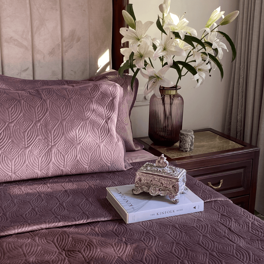 Sadyaska Dolce Lilac Velvet 1 Pcs Bedspread