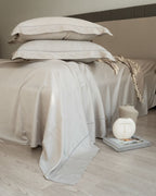 Sadyaska Eggshell Grey Tencel Set with Lace 1 Pcs Bedsheet