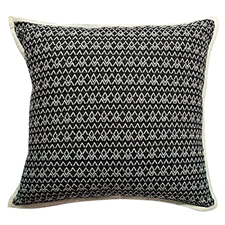 Sadyaska Powerloom Reversible Jacquard Sofa Chair Decorative Woven Zipper Cushion Case 16x16 1 Pcs Cushion Cover