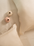 Sadyaska Vanilla Frost Premium Tencel Jacquard Set with Lace 1 Pcs Bedsheet