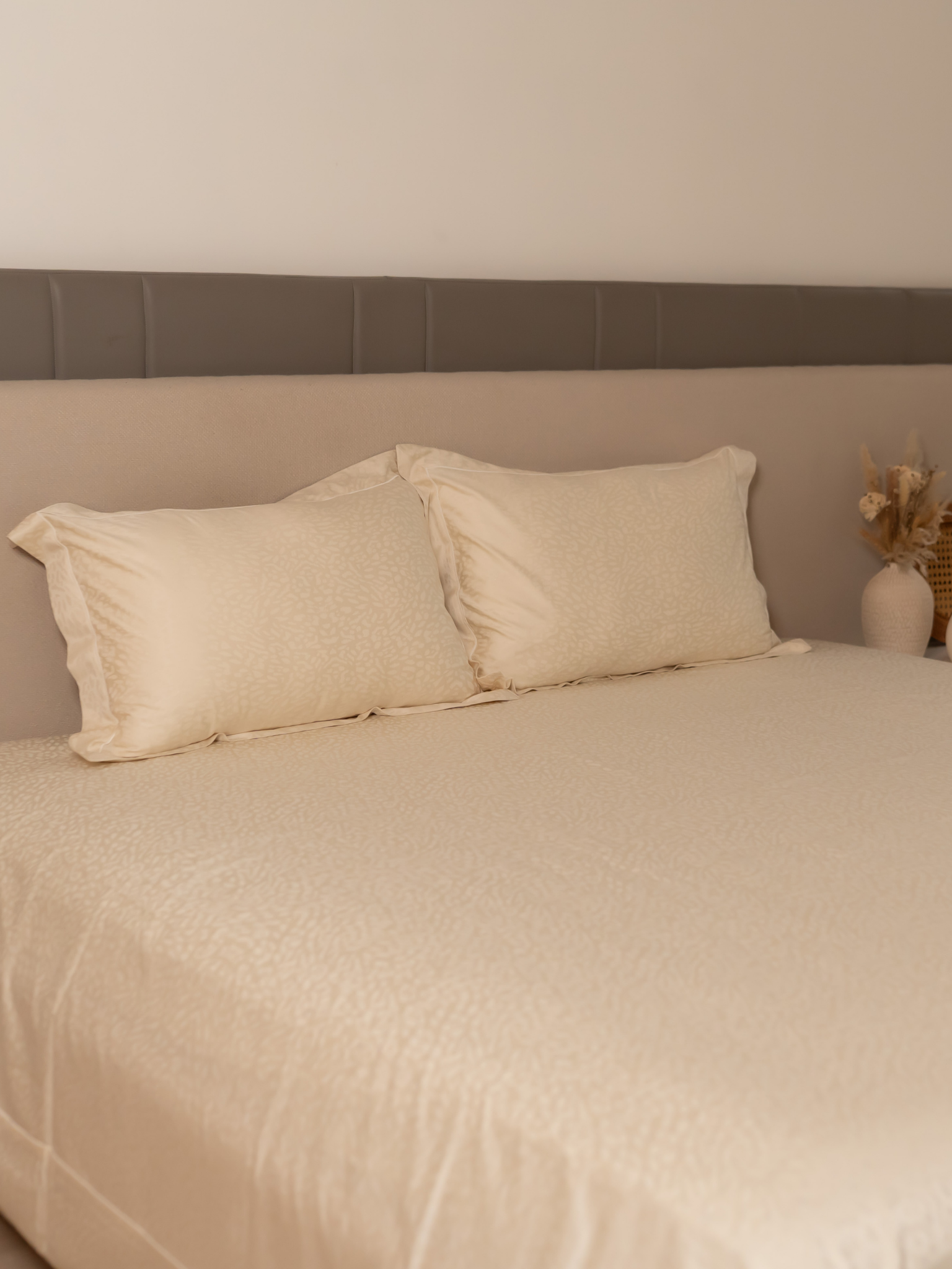 Sadyaska Vanilla Frost Premium Tencel Jacquard Set with Lace 1 Pcs Bedsheet