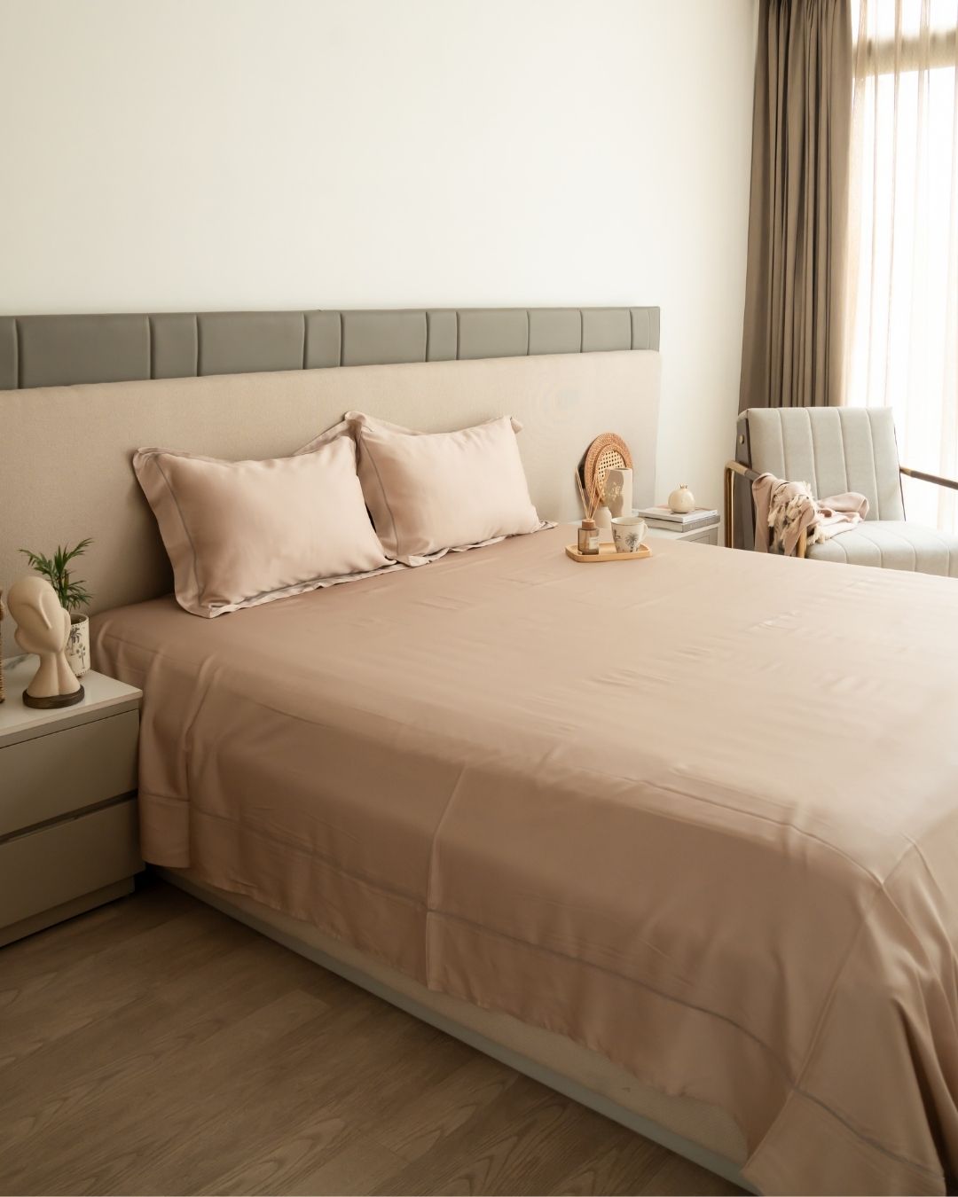 Sadyaska French Rose Tencel Set with Lace 1 Pcs Bedsheet