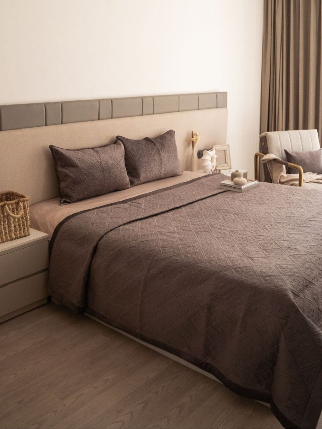 Sadyaska Fiona Mousse Velvet Set 1 Pcs Bedspread