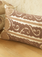 Sadyaska Fantasia Oats Beige Deco Cotton Embroidered 12" X 18" 1 Pcs Cushion Cover