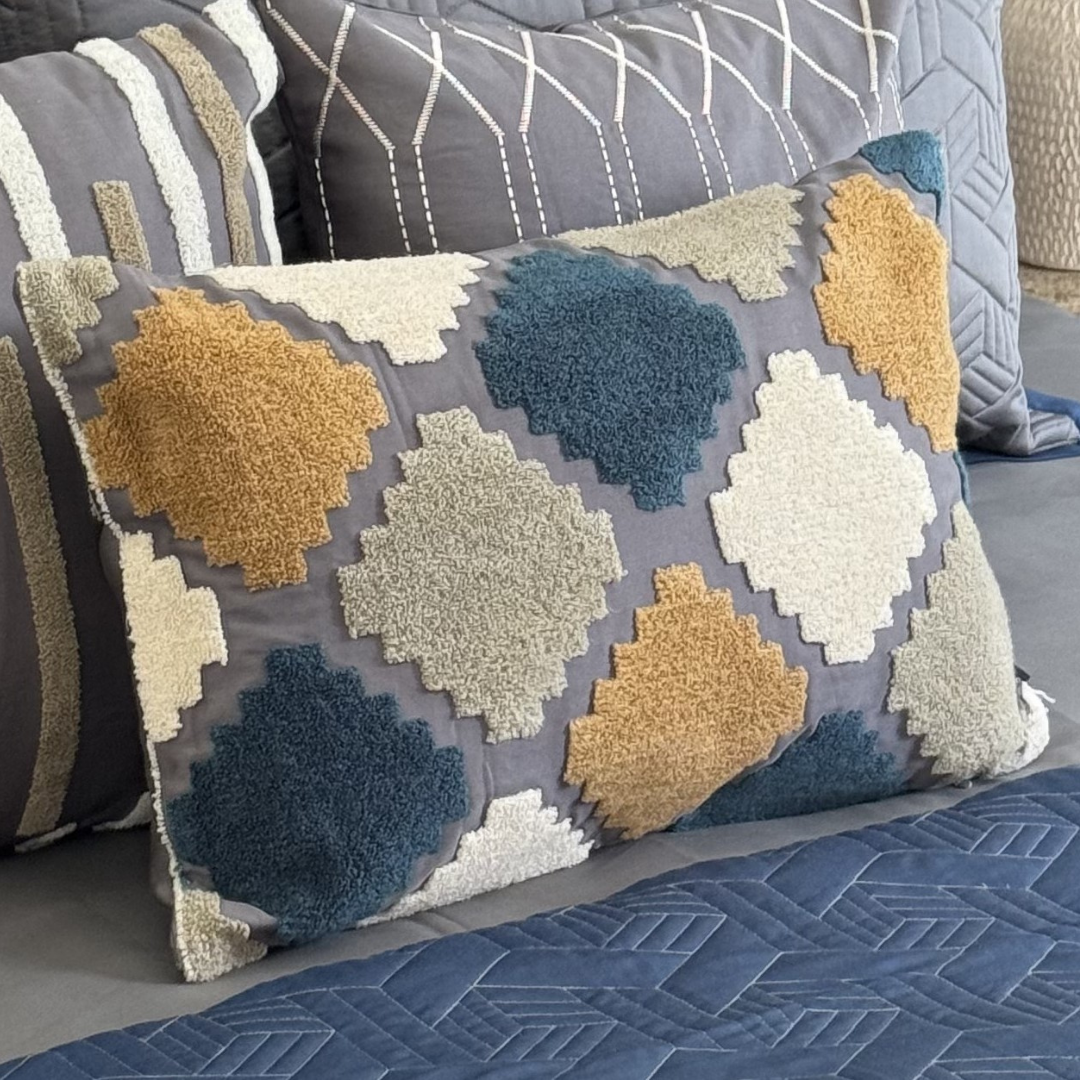 Sadyaska Nicobar Cotton Embroidered (Size : 12"X18") 1 Pcs Cushion Cover