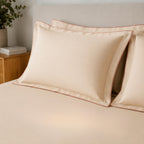 Sansaar by DDdecor Large Bedsheet Set with 2 Pillow Covers - Berrywisp - Natural - Embroidered - 1 Pc