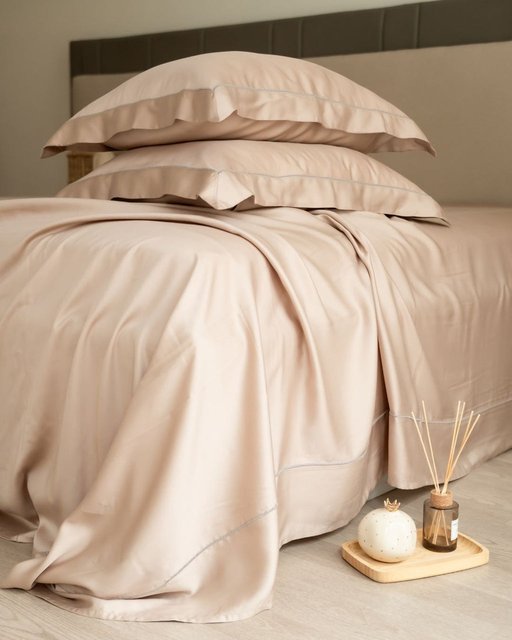 Sadyaska French Rose Tencel Set with Lace 1 Pcs Bedsheet