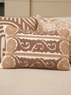 Sadyaska Fantasia Oats Beige Deco Cotton Embroidered 12" X 18" 1 Pcs Cushion Cover