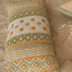 Sadyaska Folk Geo Cotton Embroidered 12x24 1 Pcs Cushion Cover