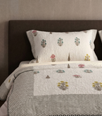 Jaipuri Cotton Quilted Bedcover | Multicolor Floral Buta Print | Premium King Size