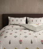 Jaipuri Cotton Quilted Bedcover | Multicolor Floral Buta Print | Premium King Size