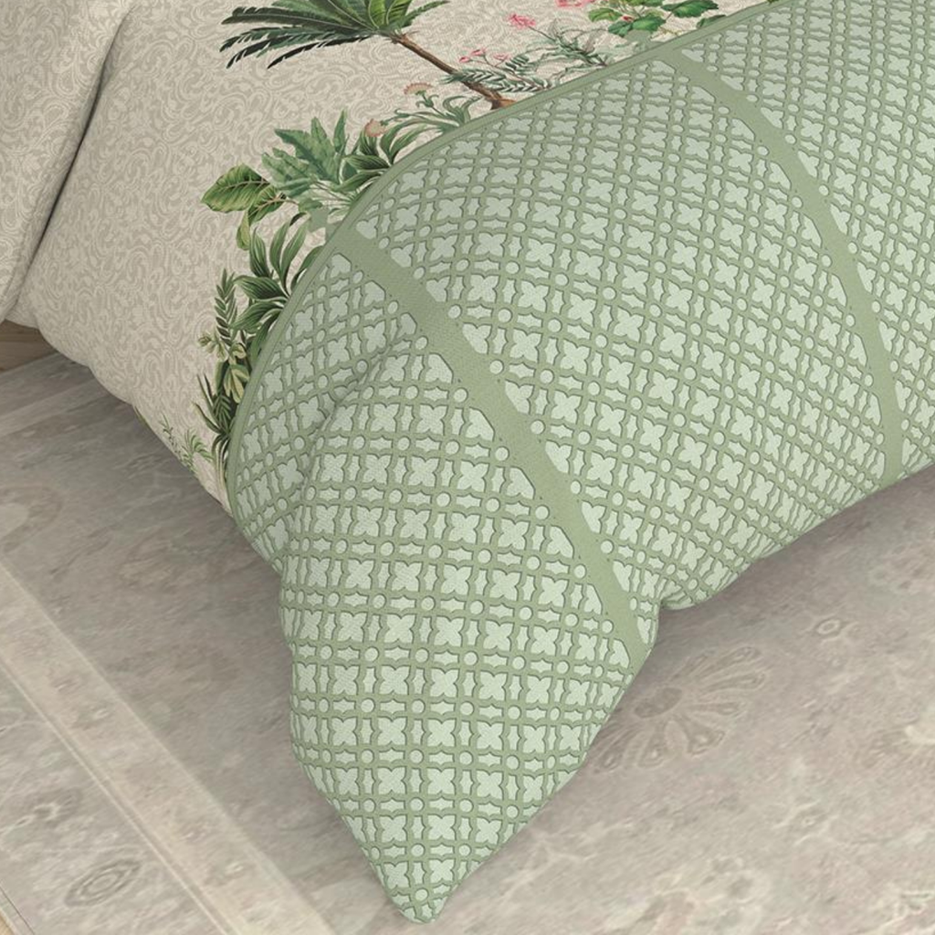 Bombay Dyeing Rani Ka Buag 7818 Heritage Floral 400TC Cotton Satin King Bedsheet Set | 7818 Sisodia Rani Bagh