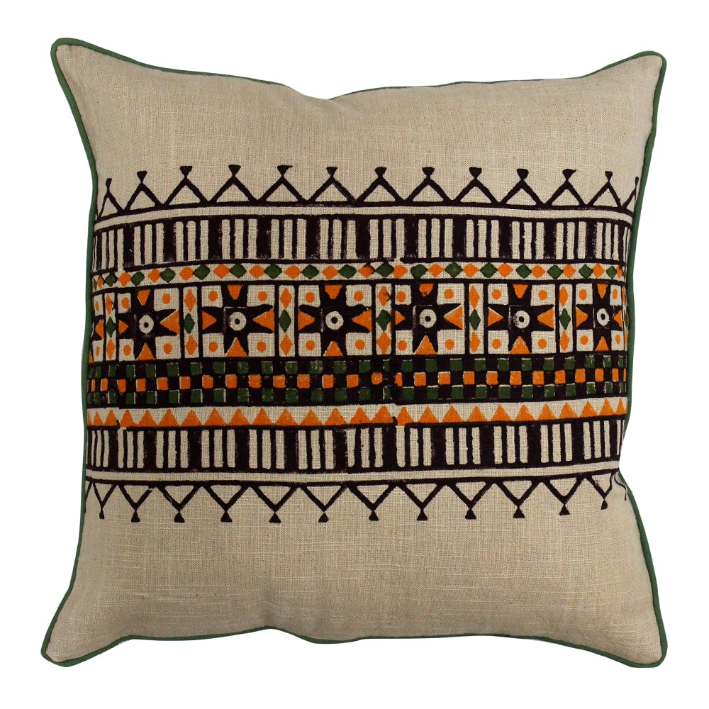 Sadyaska Printed Designer Cotton s Ivory Color (16" X 16")… 1 Pcs Cushion Cover