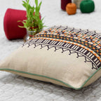 Sadyaska Printed Designer Cotton s Ivory Color (16" X 16")… 1 Pcs Cushion Cover