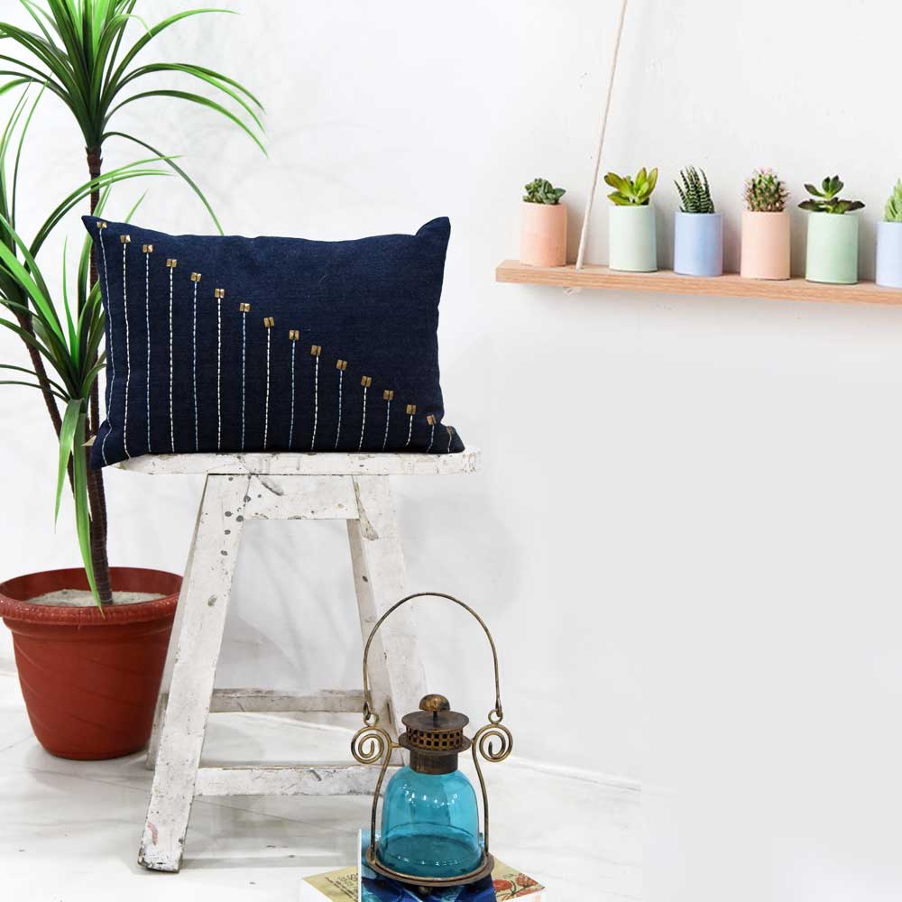 Sadyaska Virginia Denim 12X18(Inch) 1 Pcs Cushion Cover