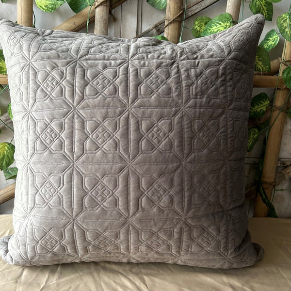 Sadyaska Silver Quilted Reversible Velvet 1 Pcs Euro Sham