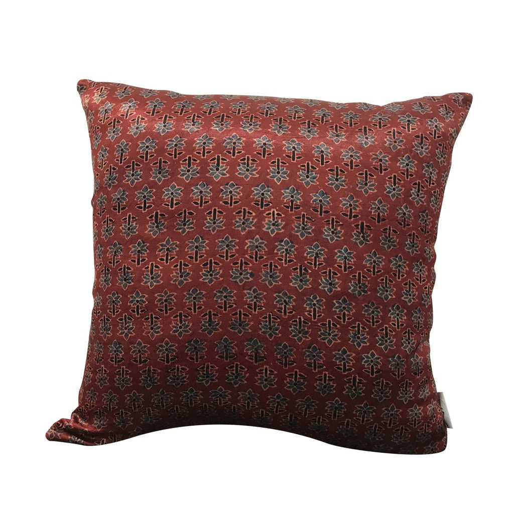 Sadyaska Ajrakh Print 16x16 Maroon Color 1 Pcs Cushion Cover