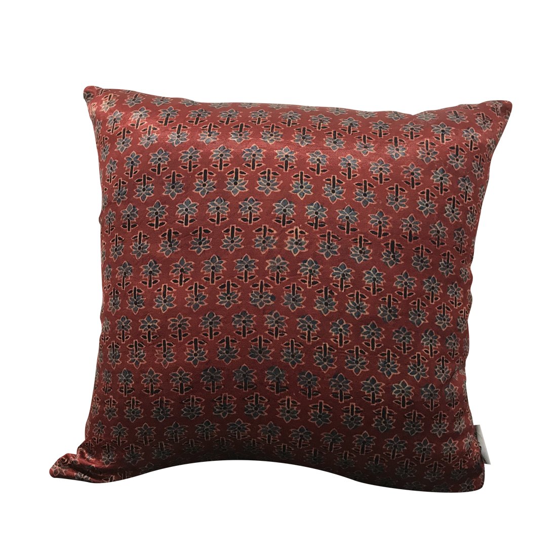 Sadyaska Ajrakh Print 16x16 Maroon Color 1 Pcs Cushion Cover