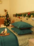 Sadyaska Bonito Emerald Green Velvet Sage Tencel Christmas 1 Pcs Bedding Set