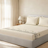 Sansaar by DDdecor Large Bedsheet Set with 2 Pillow Covers - Summerfeild - Snow White - Embroidered - 1 Pc