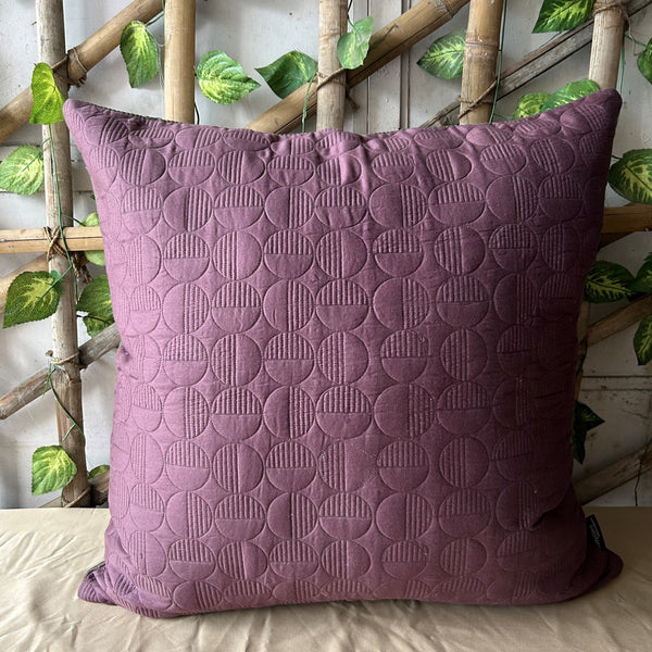 Sadyaska Mauve and Dark Grey Quilted Reversible Cotton 1 Pcs Euro Sham