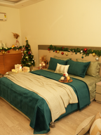 Sadyaska Bonito Emerald Green Velvet Sage Tencel Christmas 1 Pcs Bedding Set