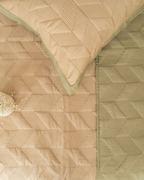 Sadyaska Quilted Forest Green and Sand Astor Reversible 1 Pcs Bedspread