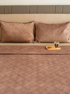Sadyaska Isla Buff Velvet Set 1 Pcs Bedspread