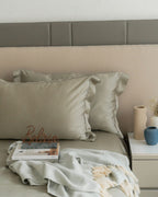 Sadyaska Pistachio Tencel Set with Lace 1 Pcs Bedsheet