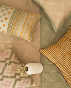 Sadyaska Astor Forest Green And Sand Cotton Rich Trousseau Set 10 Pcs Product