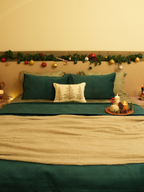 Sadyaska Bonito Emerald Green Velvet Sage Tencel Christmas 1 Pcs Bedding Set