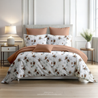 Linsdon Home House of Whites Botanical Grace | Sage Green Digitally Printed 100% Cotton King Bedsheet Set