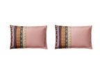 Spaces Shubha Banjara Heavenly Pink Traditional Embroidery Art 300TC Cotton Super King Bed Sheet Set | 1085773 Heavenly Pink