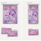 D'Decor Kids Zone Music Mystic Violet Digital Print Cotton Bedsheet Set