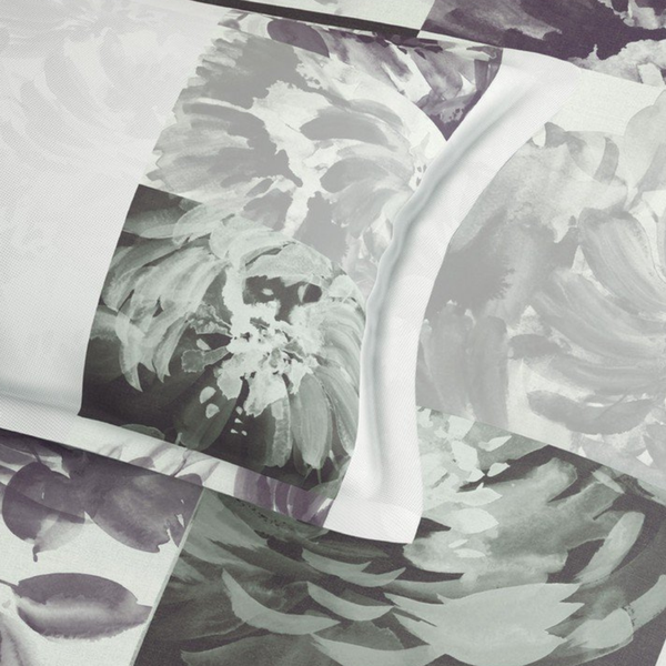 D'Decor Platinum AW25 Bloom Frame Purple Sage Floral Digitally Printed 5-Piece Double Bedsheet Set | RP227 Bloom Frame Purple Sage