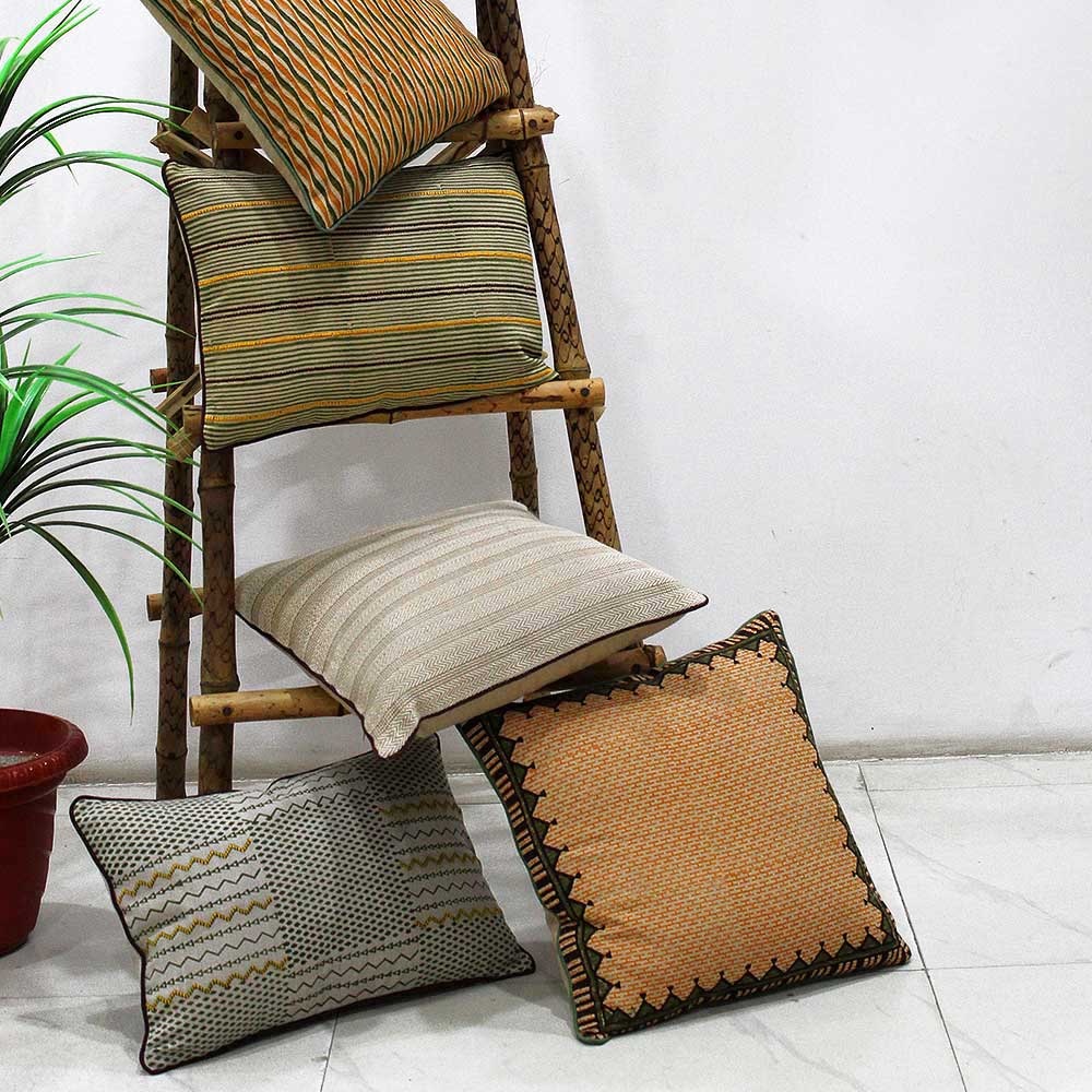 Sadyaska Multi Color Handmade Cotton (12" X 18")… 1 Pcs Cushion Cover