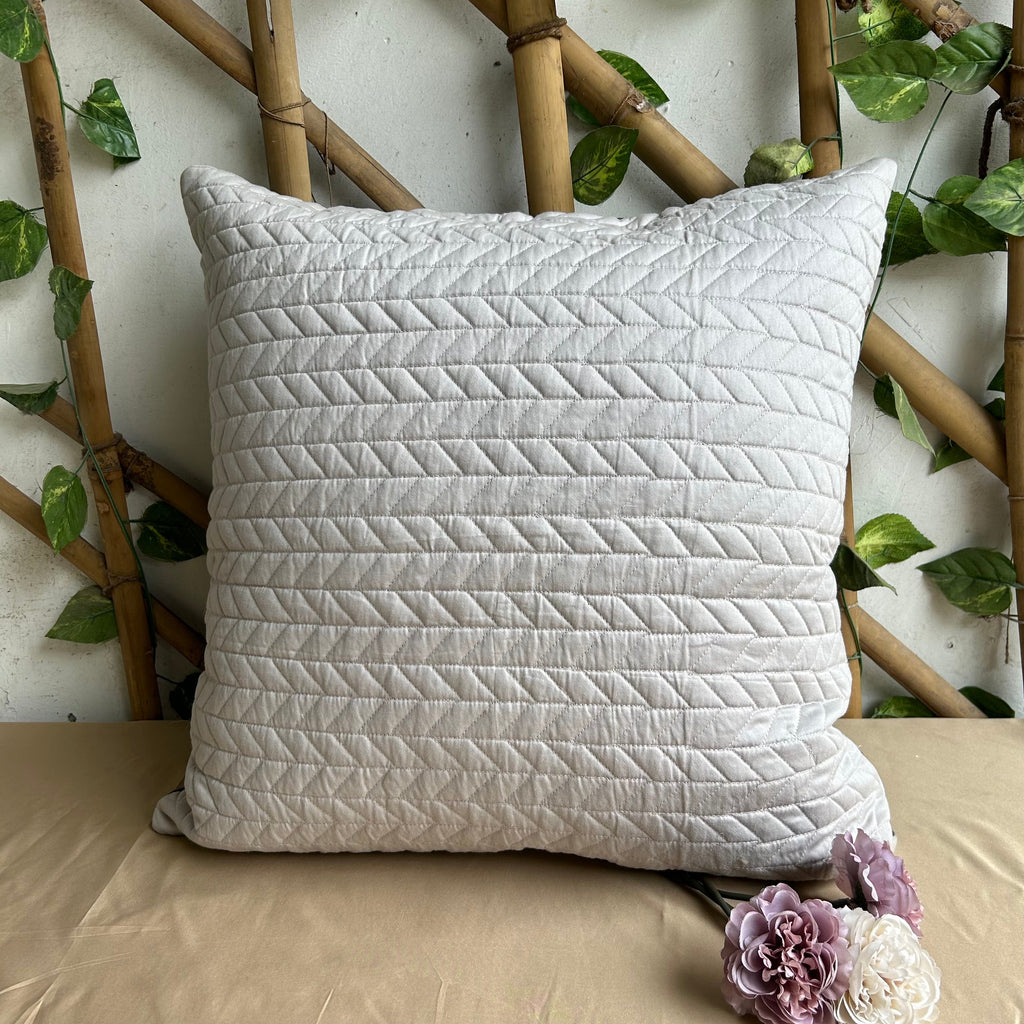 Sadyaska Navy and Grey Quilted Reversible Cotton 1 Pcs Euro Sham