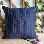Sadyaska Navy and Grey Quilted Reversible Cotton 1 Pcs Euro Sham