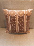 Sadyaska Fantasia Oats Beige Cotton Embroidered 16" X 16" 1 Pcs Cushion Cover