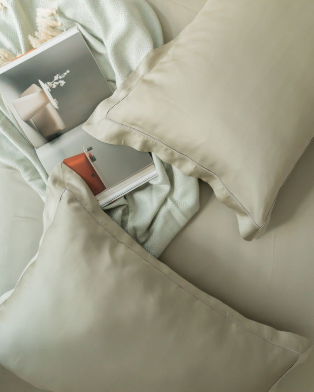 Sadyaska Pistachio Tencel Set with Lace 1 Pcs Bedsheet