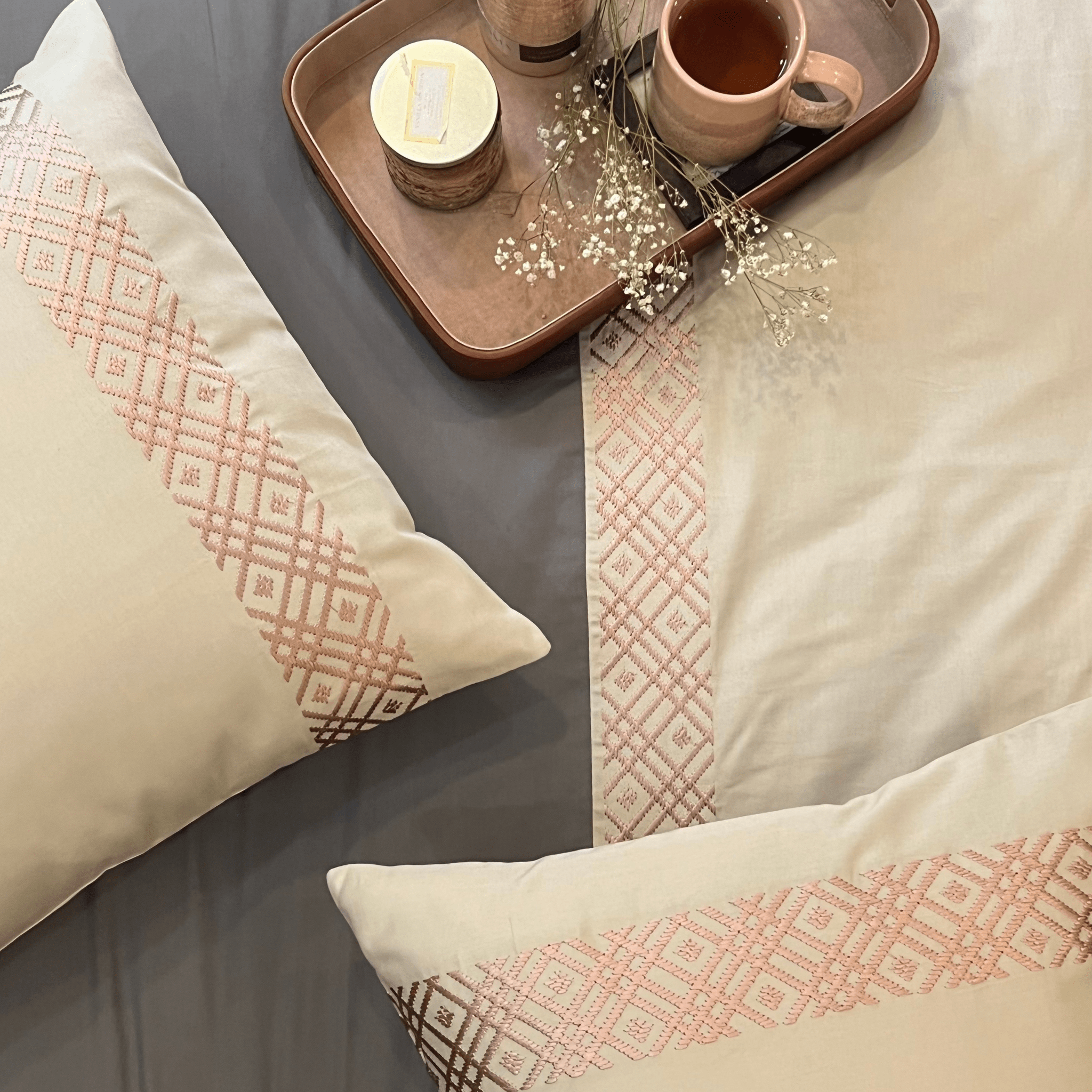 Sadyaska Classic Beige Elephant Grey Dreams 1 Pcs Duvet Cover Set