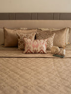 Sadyaska Isla Champagne Gold Velvet Set 1 Pcs Bedspread