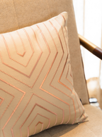 Sadyaska Nessel Beige Cotton Embroidered 16" X 16" 1 Pcs Cushion Cover