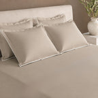 Sansaar by D'Decor Large Bedsheet Set with 2 Pillow Covers - Paros - Cloud Grey - Embroidered - 1 Pc