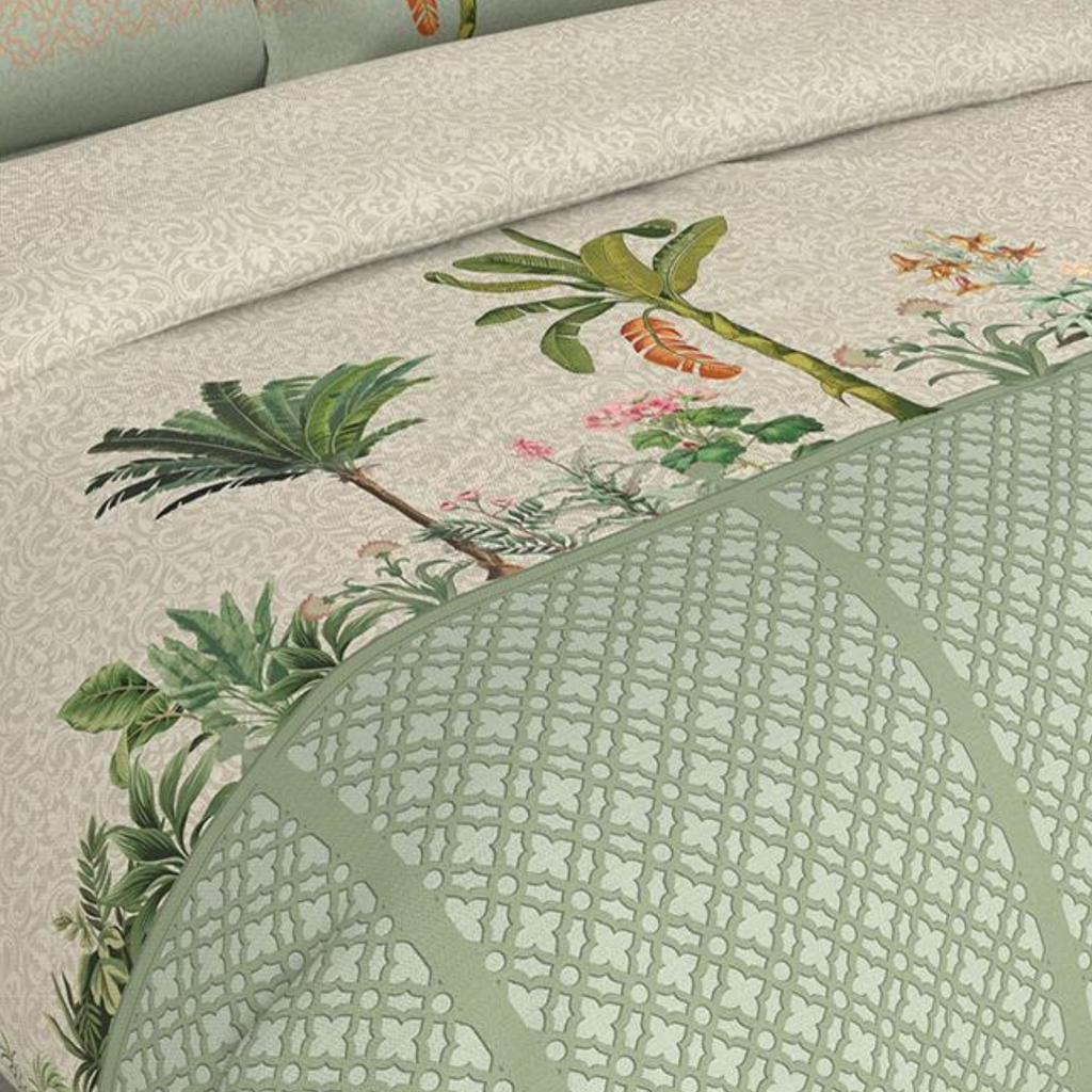 Bombay Dyeing Rani Ka Buag 7818 Heritage Floral 400TC Cotton Satin King Bedsheet Set | 7818 Sisodia Rani Bagh