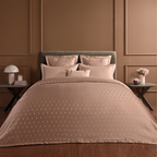 D'Decor Luxor Sanders Latte Super Premium 6-Piece Bedding Gift Set | 800 TC Cotton Sateen & Monotone Embroidered Quilted Bed Cover | LX01 Latte