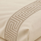 Sansaar by DDdecor Large Bedsheet Set with 2 Pillow Covers - Meander - Summer Sand - Embroidered - 1 Pc